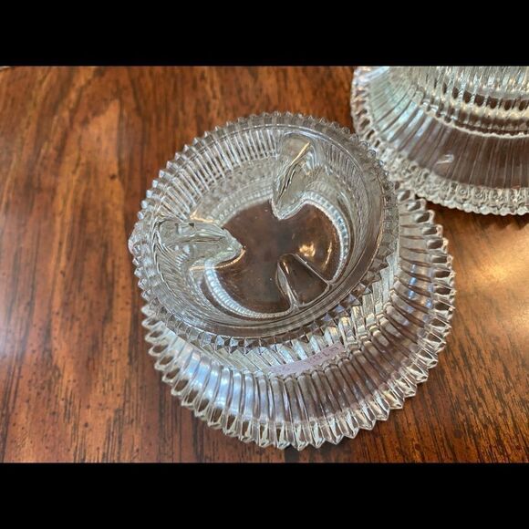 Reversible Pillar Taper Candle Holder Ribbed Crystal Glass Sawtooth - Picture 5 of 5